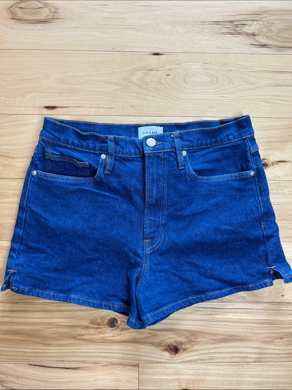 Frame Denim High-Rise Stretchy Jean Shorts | Size 32